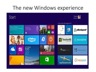 The new Windows experience
 