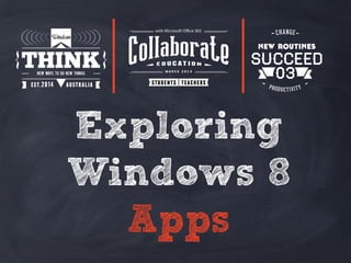 Exploring
Windows 8
Apps
 