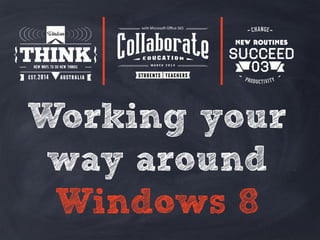 Working your
way around
Windows 8
 