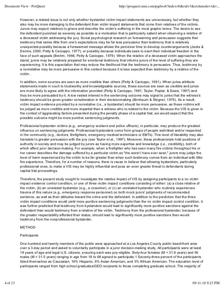 Help with dissertation writing victim impact statement