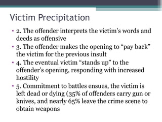 Victims and offenders