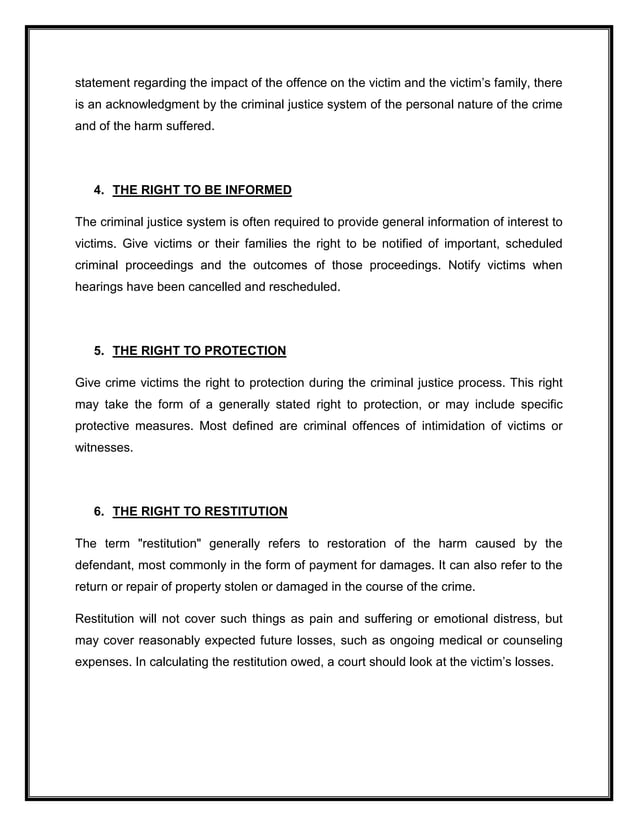 Victim's Rights | DOCX | Law