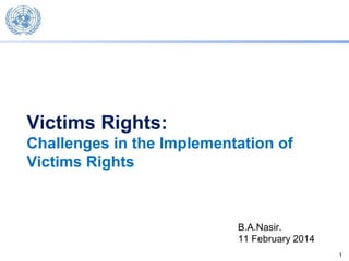 Challenges in Implimentation of Victims' Rights | PPT