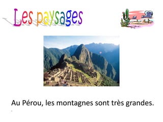 Au Pérou, les montagnes sont très grandes.
.