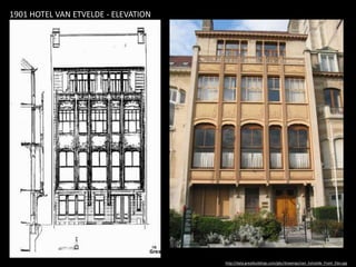 1901 HOTEL VAN ETVELDE - ELEVATION

http://data.greatbuildings.com/gbc/drawings/van_Eetvelde_Front_Elev.jpg

 