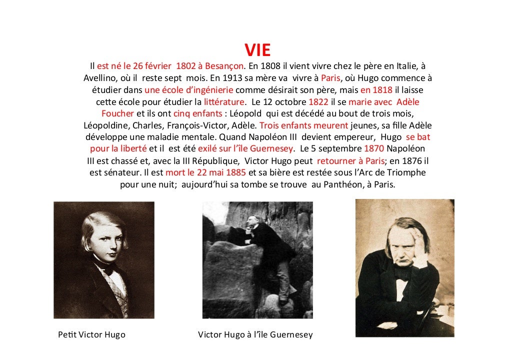 Biographie De Victor Hugo Pour 4ème