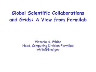 Global Scientific Collaborations and Grids: A View from Fermilab 