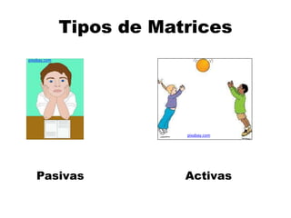Tipos de Matrices
pixabay.com
pixabay.com
Pasivas Activas
 