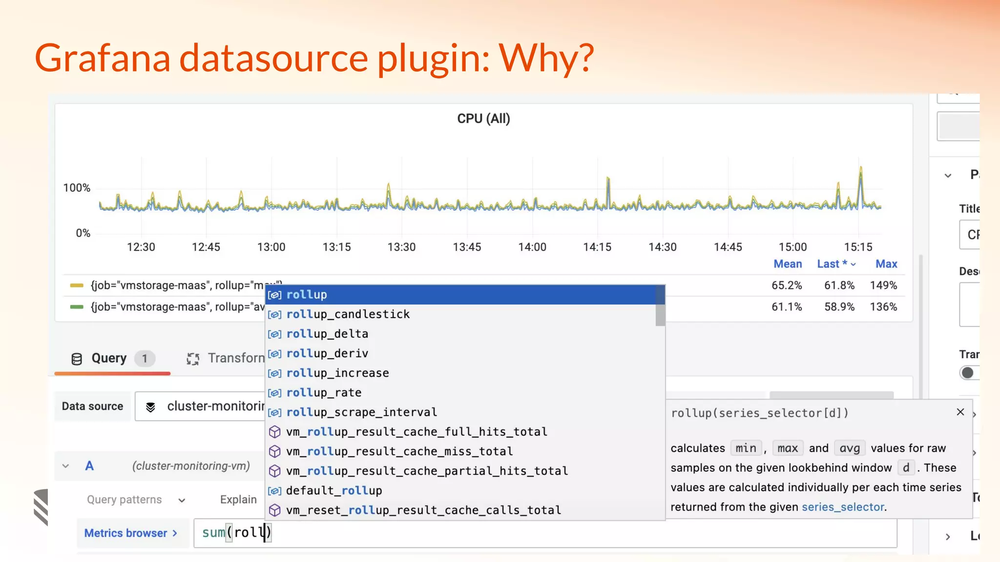 Grafana datasource plugin: Why?