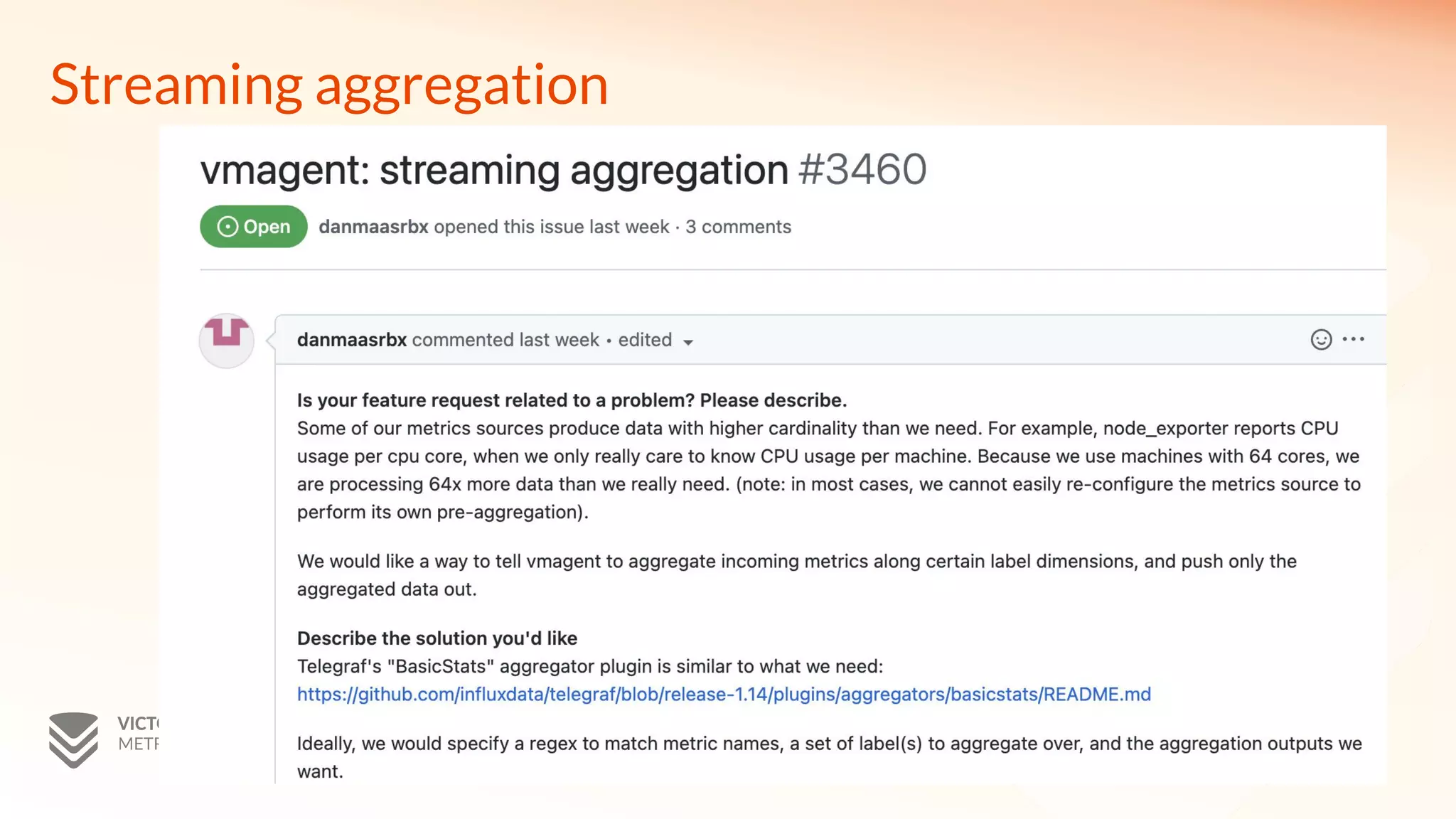 Streaming aggregation