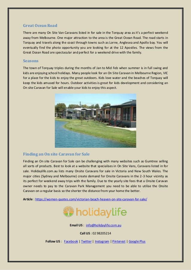 Victorian Beach Heaven On Site Caravan For Sale