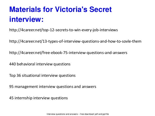 Victoria's secret interview questions and answers Victoria's secret interview questions and answers