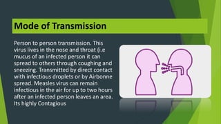 Mode of Transmission
Person to person transmission. This
virus lives in the nose and throat (i.e
mucus of an infected pers...