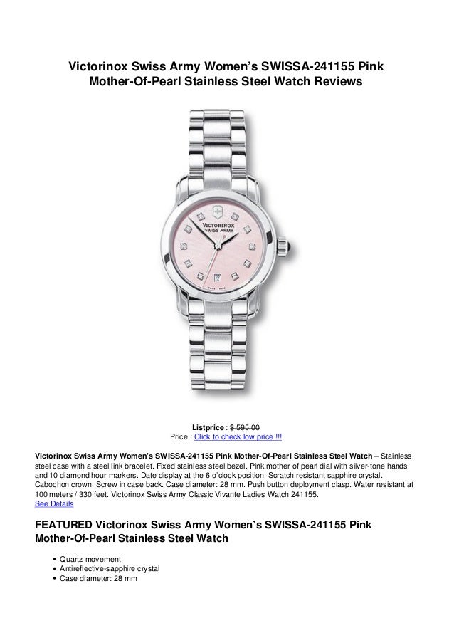 swiss army watch women's stainless steel