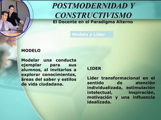 Victor paradigmas pedagogicos modernos y post modernos
