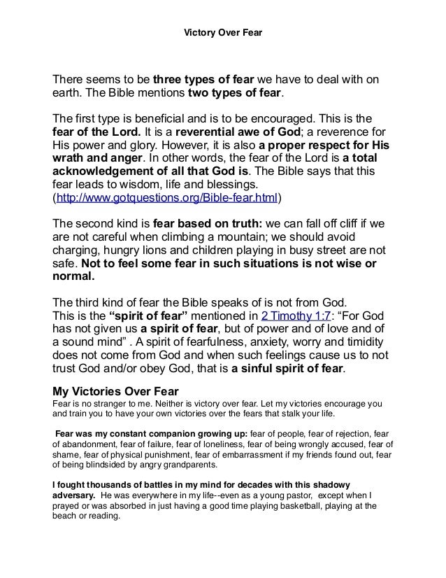 two types of fear in the bible