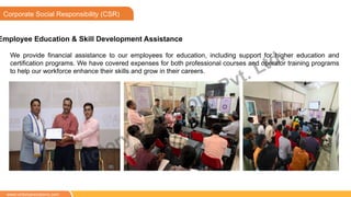 CSR
Employee Education & Skill Development Assistance
Corporate Social Responsibility (CSR)
www.victoryprecisions.com
We provide financial assistance to our employees for education, including support for higher education and
certification programs. We have covered expenses for both professional courses and operator training programs
to help our workforce enhance their skills and grow in their careers.
Victory Precisions Pvt. Ltd.
 