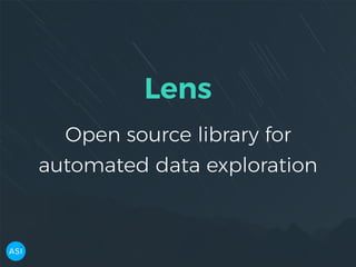 Lens
Open source library for
automated data exploration
 
