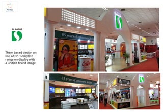 Them based design on
line of CP. Complete
range on display with
a unified brand image
 