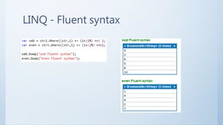 LINQ - Fluent syntax
 
