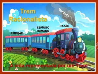 RAZÃO
A vida representada por um Trem
ESPÍRITO
HUMANO
EMOÇÃO
Trem
Racionalista
 