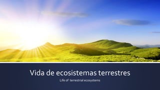 Vida de ecosistemas terrestres
Life of terrestrial ecosystems
 