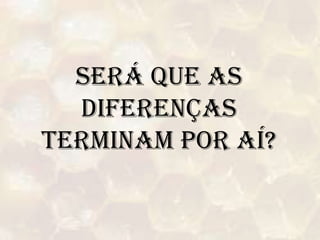 Será que as diferenças terminam por aí?