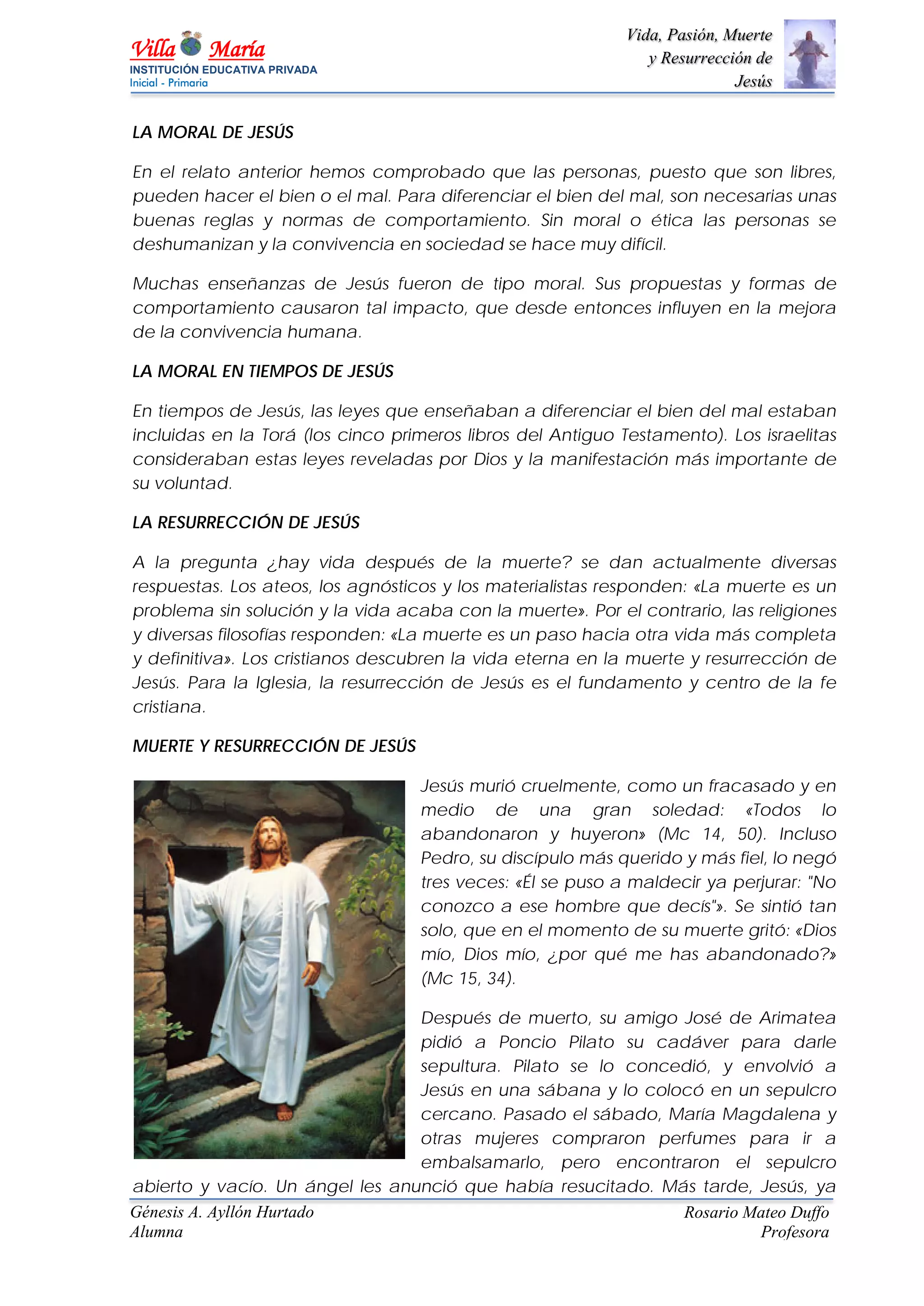 Vida, Pasión, Muerte y Resurrección de Jesús | PDF