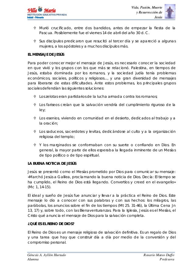 Vida Pasión Muerte Y Resurrección De Jesús
