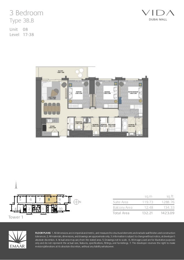 Floorplan Vida Residences Dubai Mall By Emaar
