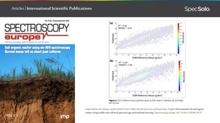 Articles | International Scientific Publications
Felipe Bachion de Santana, Sandro Keiichi Otani, André Marcelo de Souza and Ronei Jesus Poppid, Determination of soil organic
matter using visible-near infrared spectroscopy and machine learning. |Spectroscopy Europe Vol. 31 NO. 4 (2019) 14-17.
 