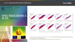 Articles | International Scientific Publications
Felipe Bachion de Santana, André Marcelo de Souza, Ronei Jesus Poppi, Visible and near infrared spectroscopy coupled to random
forest to quantify some soilquality parameters.
|Spectrochimica Acta Part A:Molecular and Biomolecular Spectroscopy 191 (2018)454–462.
 