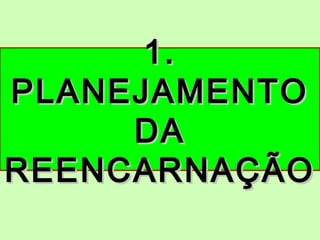 1.1.
PLANEJAMENTOPLANEJAMENTO
DADA
REENCARNAÇÃOREENCARNAÇÃO
 