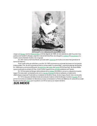 Vida y obra de jorge luis borges | DOCX