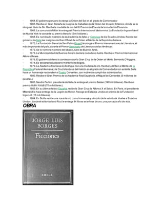 Vida y obra de jorge luis borges | DOCX
