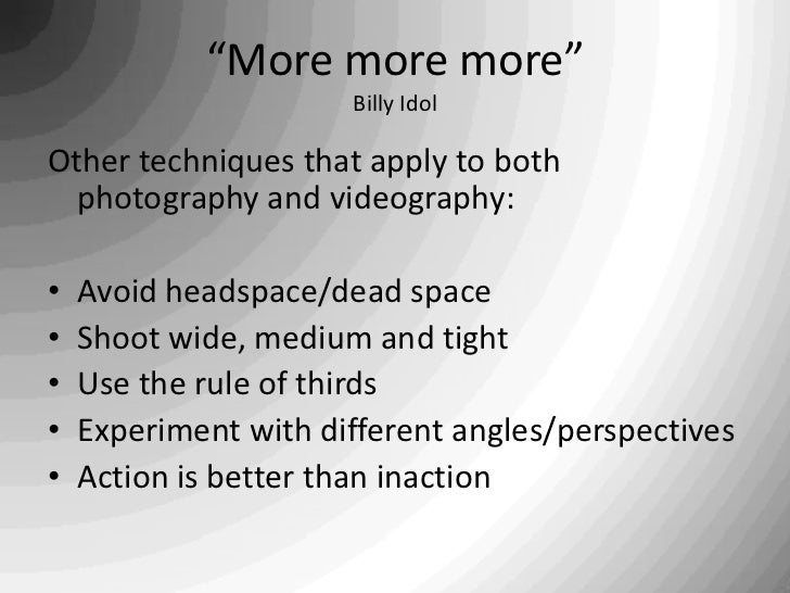 Beginning video techniques