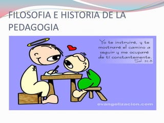 FILOSOFIA E HISTORIA DE LA
PEDAGOGIA
 