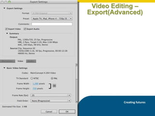 Video Editing –
Export(Advanced)
 