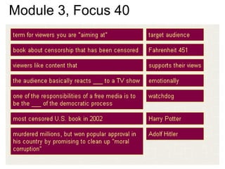 Module 3, Focus 40
 