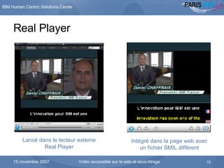 Real Player Lancé dans le lecteur externe Real Player Intégré dans la page web avec un fichier SMIL différent 