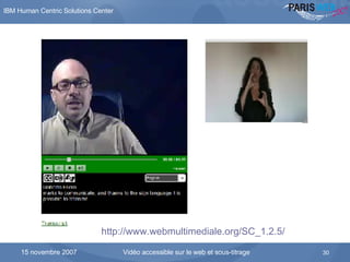 L’interface du lecteur développé par Alessio Cartucci http://www.webmultimediale.org/SC_1.2.5/   