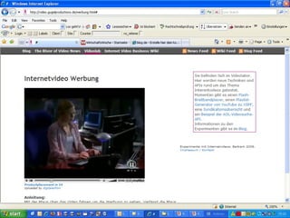 Video-Beispiele - Zukunft der Videowerbung XML Tags Ersetzen von lästigen Werbepausen Verknüpfung von Sendeinhalten, Produktinformation und Werbung Vordefinierte Klickflächen im Video für Werbung, Kommentar etc. Direkter Bezug zum Warenkorb möglich Beispiel:  Sixt / Spreadshirt 
