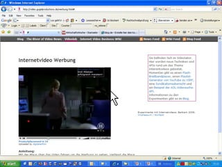 Video-Beispiele - Zukunft der Videowerbung XML Tags Ersetzen von lästigen Werbepausen Verknüpfung von Sendeinhalten, Produktinformation und Werbung Vordefinierte Klickflächen im Video für Werbung, Kommentar etc. Direkter Bezug zum Warenkorb möglich Beispiel:  Sixt / Spreadshirt 
