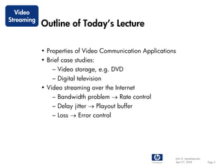 Video Communications and Video Streaming | PDF