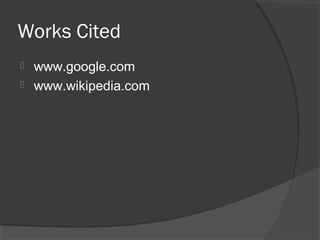 Works Cited www.google.com www.wikipedia.com 