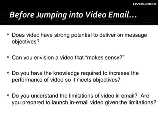 Video In Email Best Practices | PPT