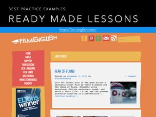 R E A D Y M A D E L E S S O N S
B E S T P R A C T I C E E X A M P L E S
http://film-english.com/
 