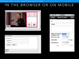 I N T H E B R O W S E R O R O N M O B I L E
Nik Peachey | Writer | Trainer | Learning Technology Consultant
 
