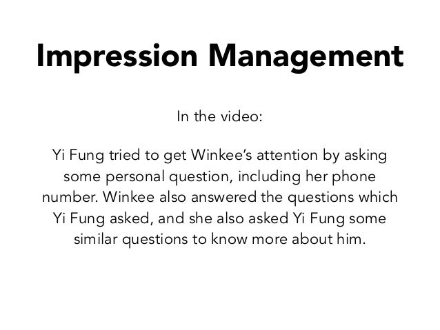 Impression management online dating