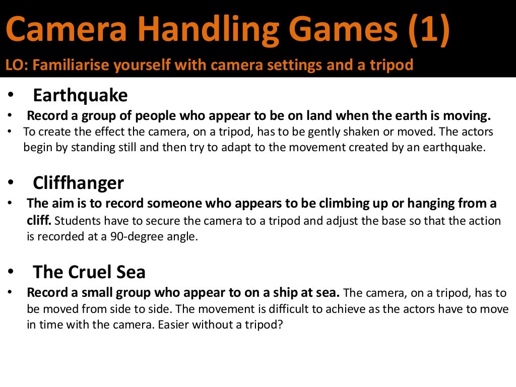 Film Making Activities for Schools and Beginners